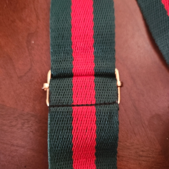 Red & Green Web Stripe Detachable Shoulder Strap - Picture 2 of 4